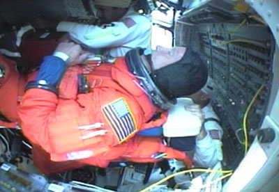 Welkom bij vlucht STS-121, uw riemen om a.u.b.