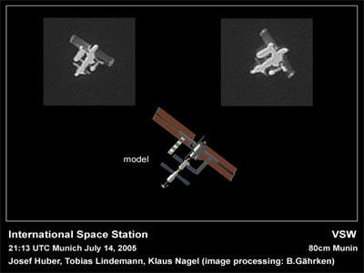 Het ISS gefotografeerd (credits:http://www.iss-tracking.de)