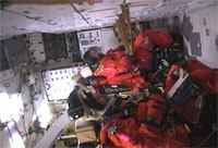 Astronauten zijn aan het wachten voor lancering
