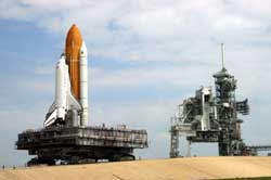 Discovery Returns to Launch Pad
