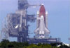 Space shuttle Discovery on PAD