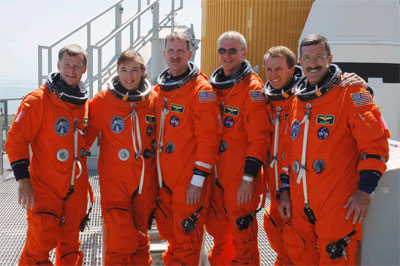 STS-115 crew on Launchtower