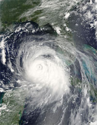 Storm Katrina raast boven Florida